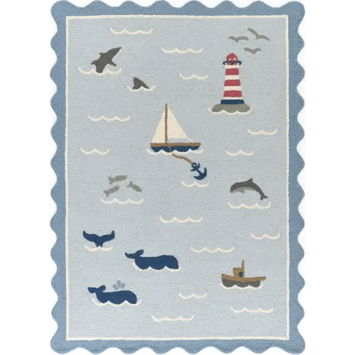Momeni Lily Blue LIY-7 5ft. x 7ft.6in. Rect. Rug