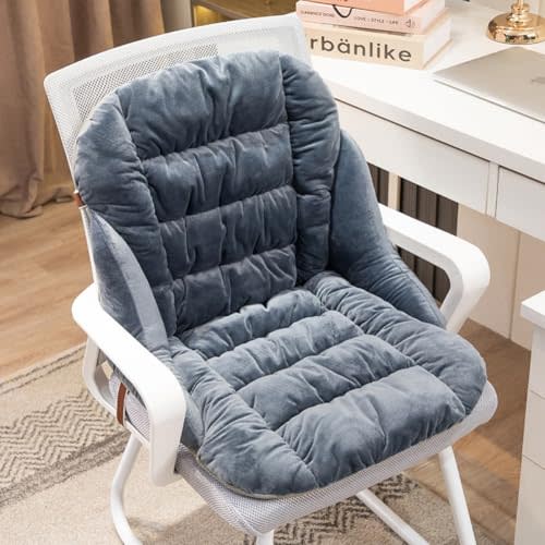 Non-Slip Rocking Desk Chair with High Back Support - Soft Office Seat Cushion with Ties, Removable Cover - Dorm Seat, 35.4 * 19.12in