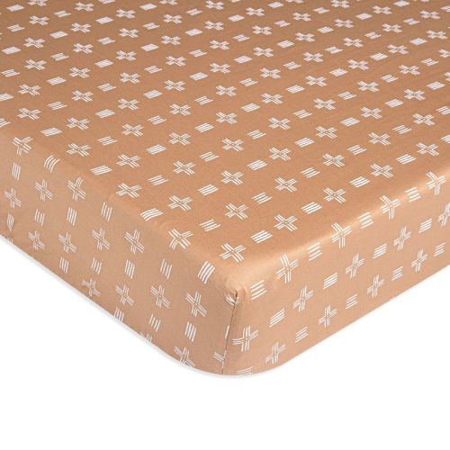 Crane Baby Cotton Sateen Fitted Crib Sheet - Kendi Copper Dash