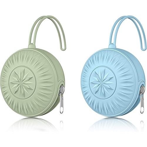 senbowe 2 Pack Silicone Pacifier Holder Case, Newborn Baby Portable Silicone Pacifier Case Cover Pouch for Diaper Bag