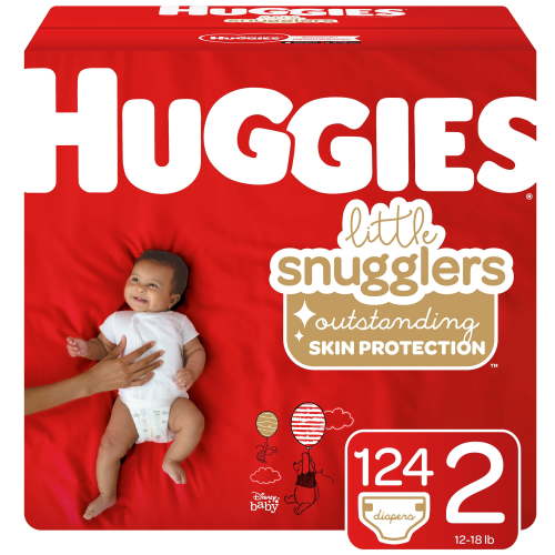 Huggies Little Snugglers Baby Diapers, Size 2, 124 Ct, Giant Pack