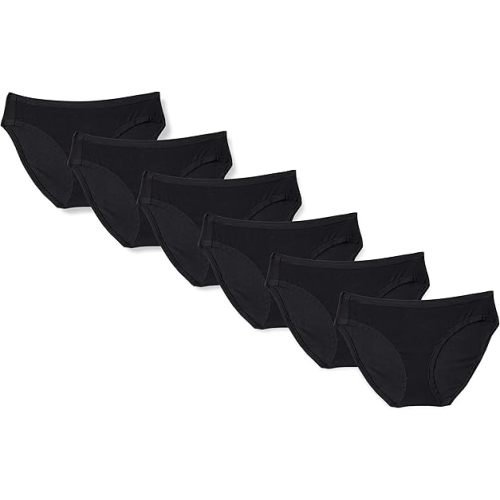 Amazon Essentials Women's Breathable Cotton Bikini Brief Underwear with Full Coverage, Multipacks