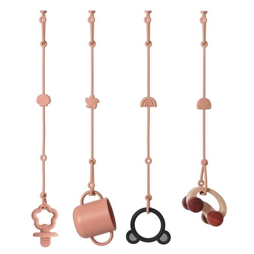 Andy Bear Toy Straps for Toddler Toy Safety Straps Silicone High Chair Toys Straps Toddler Bottle Straps for Strollers, High Chair, Car Seat, Stroller Accessories-Terra Cotta