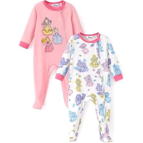 Disney Baby 2-Pack Zipper One-Piece Footie Rompers Outfit Newborn to Infant