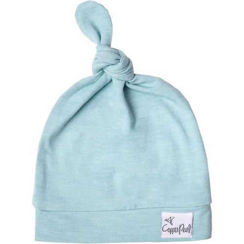 Copper Pearl Baby Beanie Hat Top Knot Stretchy Soft Sonny