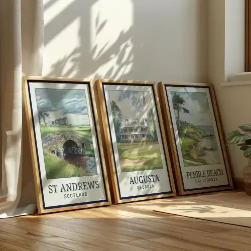Famous Golf Course Wall Art Set of 3 - 8 x 10