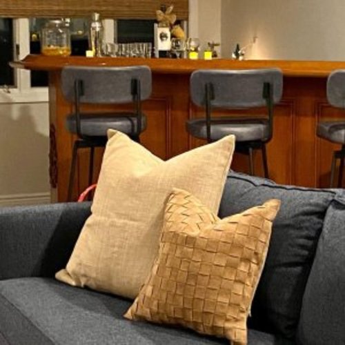 Basketweave Suede Pillow Color Stone| Pottery Barn