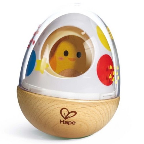 Hape: Wobble Wonder Stacker - Nesting Chicken & Egg Shell Toy, 1+