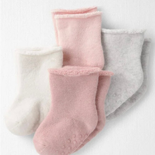 Baby Girl 4-Pack Slip Resistant Socks Made with Organic Cotton - Little Planet | Carter's