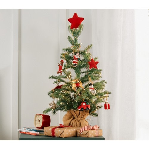Mini Decorated Light-Up Christmas Tree