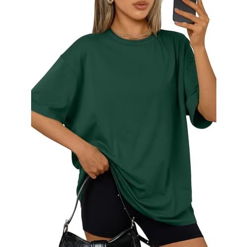 Trendy Queen Womens Oversized Summer T Shirts Plus Size Spring Cute Casual Tops Short Sleeves Fashion Workout Clothes