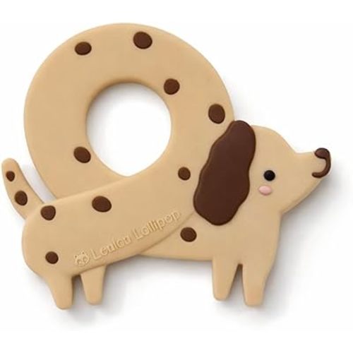 Silicone Teether – Food-Grade, BPA-Free Teething Relief Toy for Babies – Safe, Durable & Easy-to-Hold Infant Teether – Textured Sensory Toy for Soothing Sore Gums - Pretzel Dog