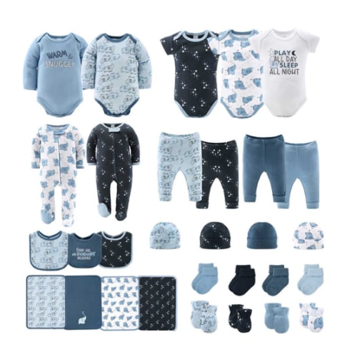 Elephant Blue Baby Layette Gift Set, 30 Piece