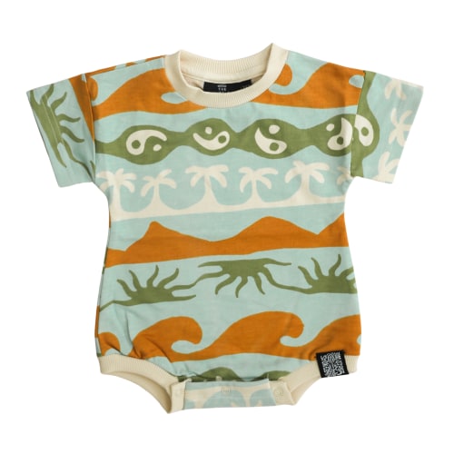 The Little Surfer Dude Blue Baja Tide Bubble Romper - Blue Baja Tide Bubble Romper