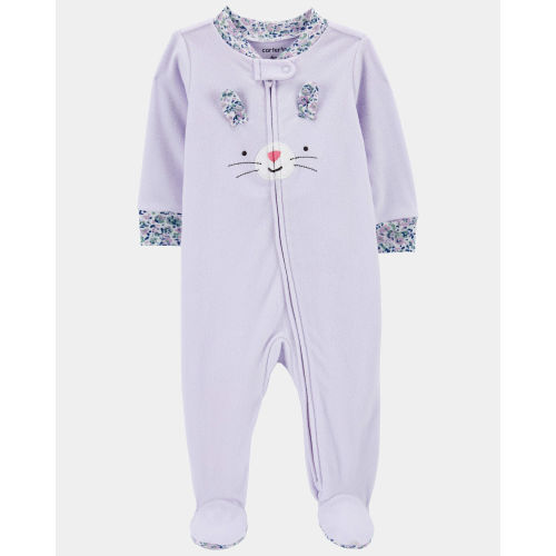 Baby Girl Bunny Loose Fit Long-Sleeve Sleep & Play Pajamas - Purple - Carter's | Carter's