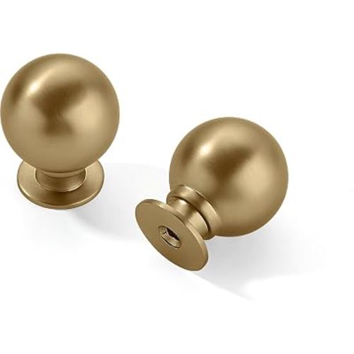 15 Pack 1 Inch Vintage Ball Champagne Bronze Cabinet Knobs Kitchen Cabinet Hardware Satin Brass Drawer Knobs Pulls for Drawers.