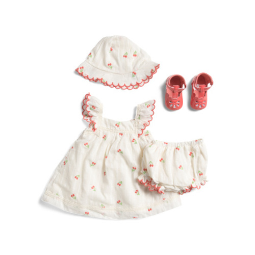 Newborn Girls Flutter Sleeve Cherry Dress Set | Toddler Girl Dresses | Marshalls
