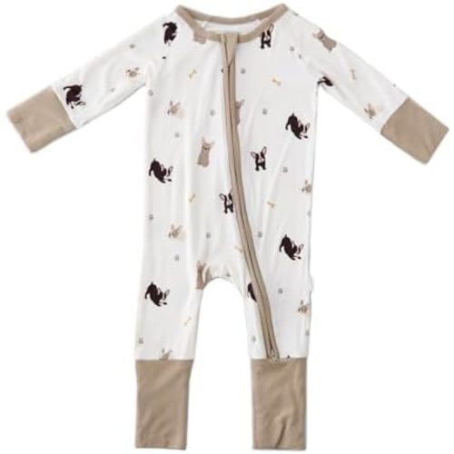 Bamboo Little Ultra-Soft Convertible Baby Romper - Gender Neutral Infant Clothes with 2-Way Zipper, Footless Sleepwear