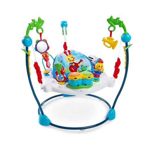 Baby Einstein Farm Explorers Jump & Learn Barnyard 2-in-1 Baby Jumper Activity Center with Interactive Toys, Music, Lights, & Sounds, Ages 6-12 Months