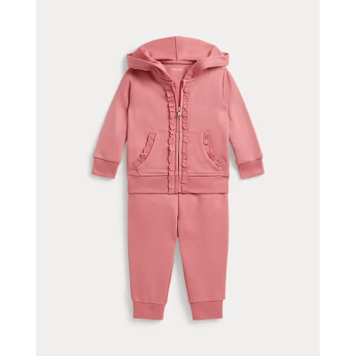 Eyelet-Trim Terry Hoodie & Jogger Pant
