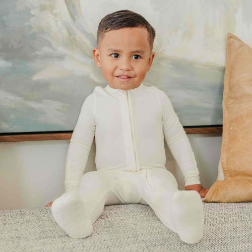 Zip-Up Footie Pajama - Cru