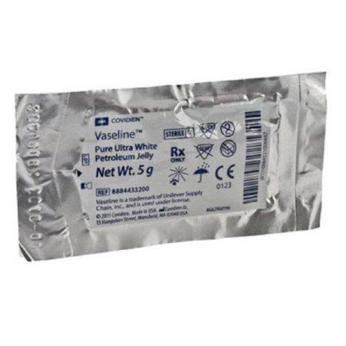 Cardinal Health Vaseline Petroleum Jelly, 144 Per Box, Individual Packet, White Petrolatum, 5 gram, Individual Packet, Sterile, 144 Count, #8884433200