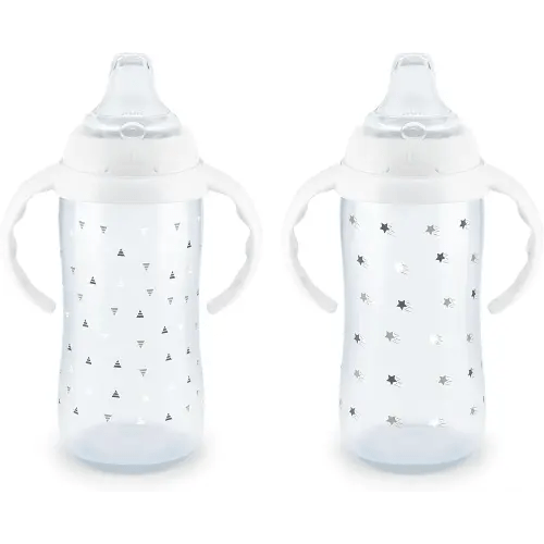 NUK Learner Cup 6+ Months Timeless Collection Amazon Exclusive 10 Oz – BPA Free Spill Proof Sippy Cup 2 Count (Pack of 1)