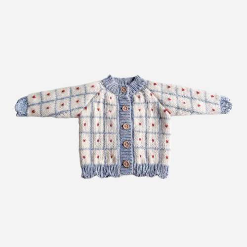 Windowpane Heart Cardigan