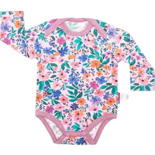 Long Sleeve Bodysuit for Baby Girls & Boys, Newborn Onesies 92% Viscose from Bamboo, Tagless Baby Clothes w/Snaps