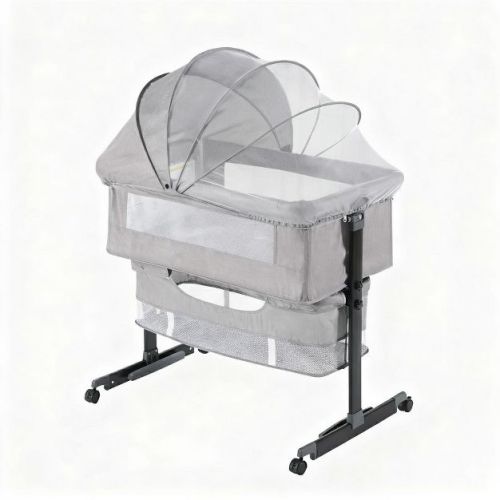 Semphis Baby Bassinet ,Foldable Portable Bedside Crib,Storage Basket Breathable Mesh.