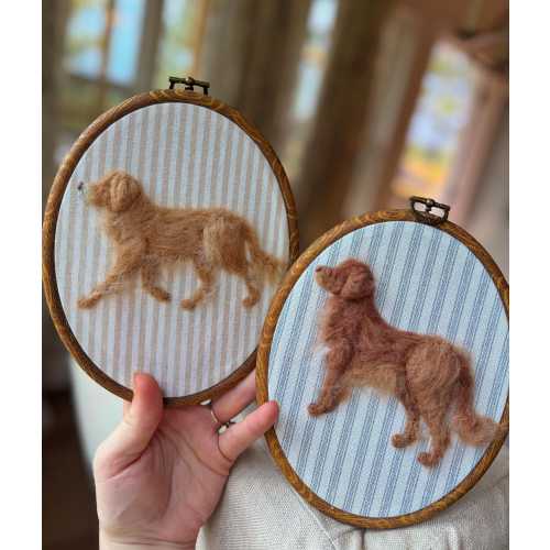 Handmade CUSTOM Labrador retriever Pet Portrait Nursery Decor Art Dog Cat Heirloom nursery gift keepsake Golden Doodle Lab needle felted