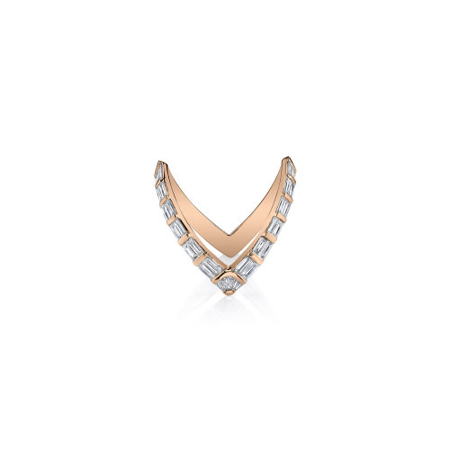 Anita Ko 18k Rose Gold Baguette Diamond V Ring, Size 6 | Neiman Marcus