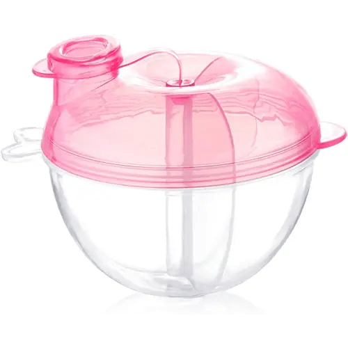 Accmor Baby Formula Dispenser for On-The-Go Feedings, Three-Compartment Non-Spill Formula Container to Go, Snack Milk Powder Dispenser for Traveling with Infant Toddler, Pink