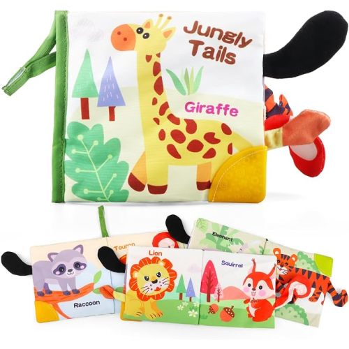 Baby Books 0-6 Months, Infant Tummy Time Toy 6-12 Months Touch Feel Book Travel Toy Gifts for Boys Girls 0-3 Months Baby Shower Birthday Easter Basket Stuffers