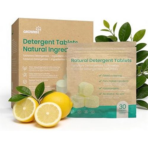 GROWNSY Bottle Washer Detergent Tablets, Plant-Based Enzyme Formula, Removes Milk Residue, Grease & Odor, Safe for Baby Bottles & Pump Parts, Compatible with All Bottle Washers, Unscented, 150 Count