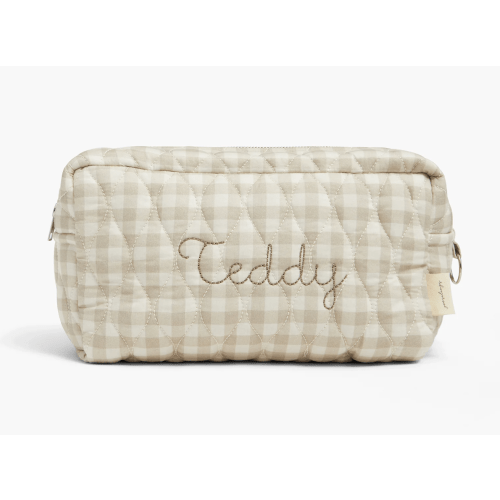 Toiletry Pouch - Beige Gingham
