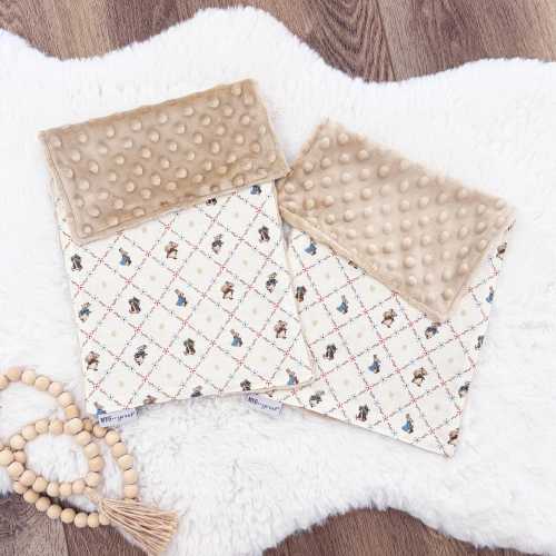 Peter Rabbit Burp Cloths - Beatrix Potter - Soft Cotton, Absorbent, & Durable, Option to Personalize with Embroidered Name, Lattice Design