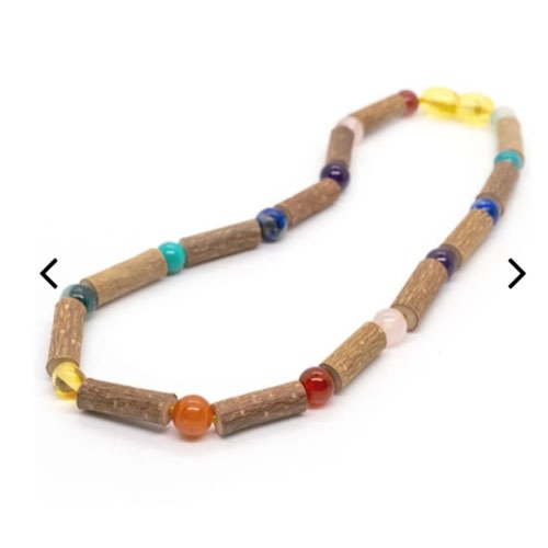 Hazelwood 11 12.5 Necklace Rainbow Amber Honey Pink Quartz Red Agate