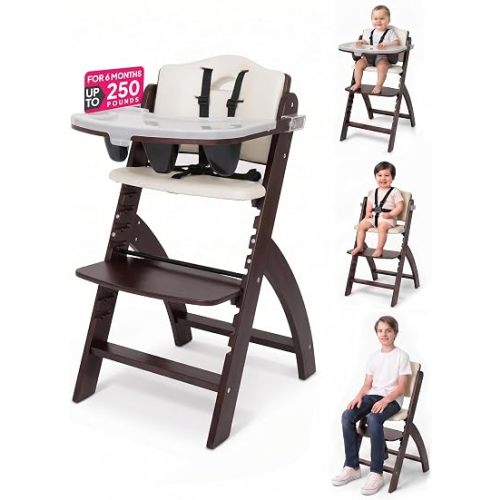 Abiie Beyond Junior Convertible Wooden High Chair with Removable Tray