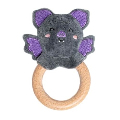 Pearhead Halloween Bat Wooden Baby Teether