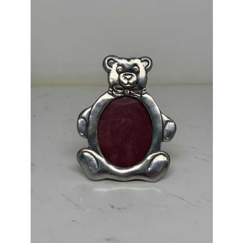 Vintage Pewter Teddy Bear Frame