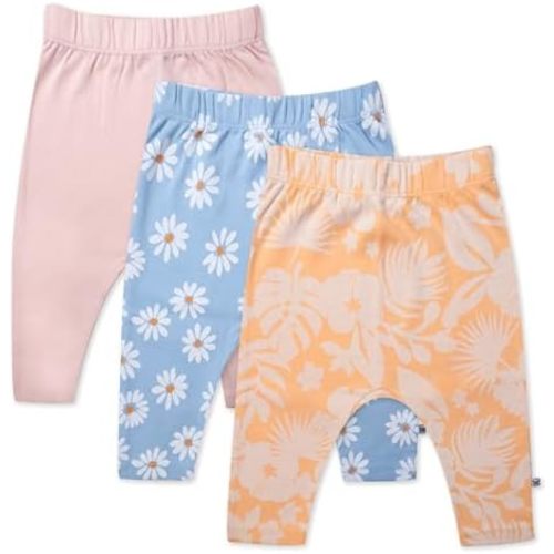 HonestBaby Unisex-Baby Multipack Harem Pants, Tropic Shadow Peach