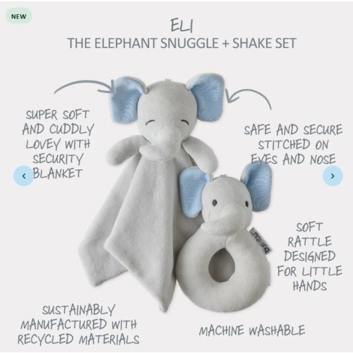 SNUGGLE + SHAKE - Baby Lovey Security Blanket Toy and Rattle Set – Butterblu