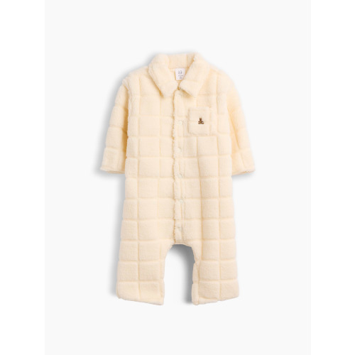 Baby Jersey-Lined Sherpa One-Piece