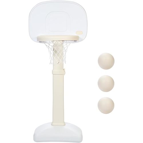 Little Tikes Cloud Collection - TotSports Easy Score Basketball Set w/ 3 Balls – White