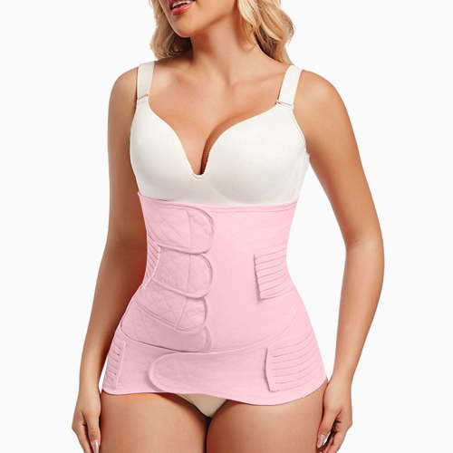 Pitauce 3 in 1 Postpartum Belly Band, Postnatal Shapewear, Waist/Pelvis Belt Body Shaper, Postpartum Support Recovery Belly Wrap, 2PC Set