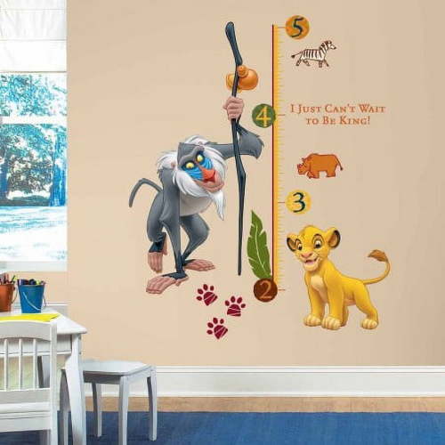RoomMates, The Lion King Growth Chart Wall Decals, Repositionable Removable Vinyl