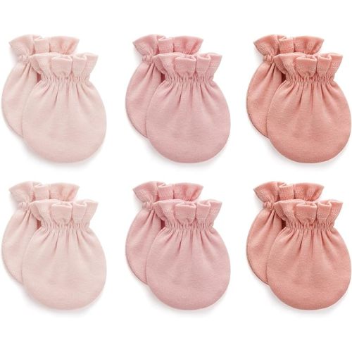 Pro Goleem Newborn Baby Mittens 100% Cotton No Scratch Soft Breathable Gloves for Boys&Girls 0-6 Months Baby Essentials