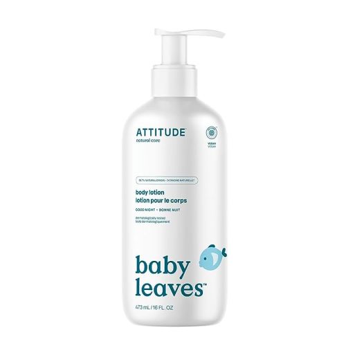 ATTITUDE Baby Lotion, EWG Verified Moisturizer, Dermatologically Tested Moisturizing Cream, Vegan and Cruelty-Free, Good Night, 16 Fl Oz