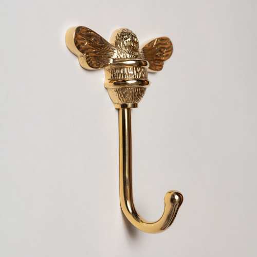 Solid Brass bee Coat Hook | Towel Hook | Wall Mounted Wall Hooks | Hooks for Walls | Solid Brass Bumble Bee Hooks in 4 Finishes by Brass bee